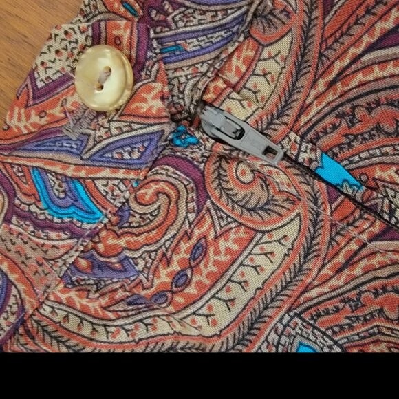 Contemporary Classics Red Floral Paisley Print Midi Tea Length Skirt - Picture 7 of 16